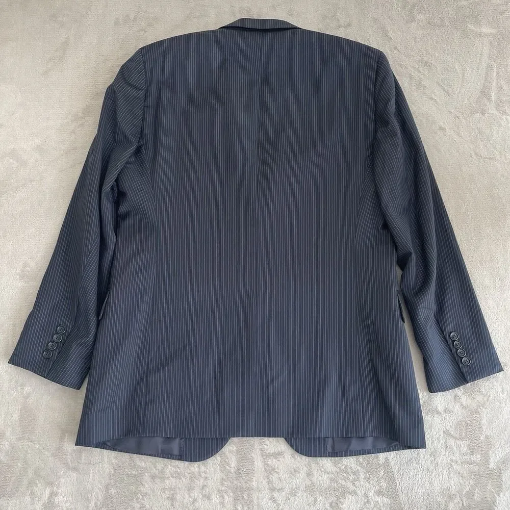 Brooks Brothers 1818 Fitzgerald Blazer Jacket Men 44R Blue Striped 100% Wool‎